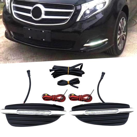 LED DRL デイライト デイタイム ランニング ライト フロント フォグライト ランプ 適用: メルセデス ベンツ Vクラス ヴィト V250 V260 2016 2017 2ピース AL-FF-1495 AL