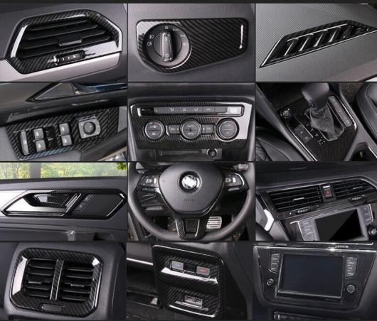 AL ABS カーボンファイバー ハンドル ボウル ベント 吹き出し口 カバー トリム 適用: フォルクスワーゲン VW ティグアン 2017 2018 左ハンドル車 タイプ013 AL-FF-1749_2