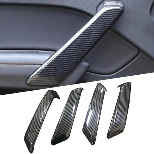 カーボンファイバー スタイル 適用: アウディ Q5 FY 2018 2019 ABS インテリア フロント & リア ドア ハンドル カバー トリム モールディング アクセサリー 4ピース AL-FF-1830 AL