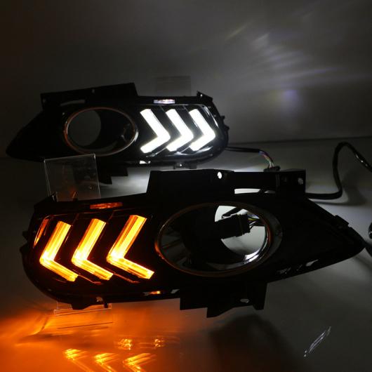 デイライト 適用: フォード モンデオ 2013 2014 2015 LED DRL デイタイム ランニング ライト イエロー ターン 機能 フォグランプ ホール タイプ001 AL-FF-1895 AL_2