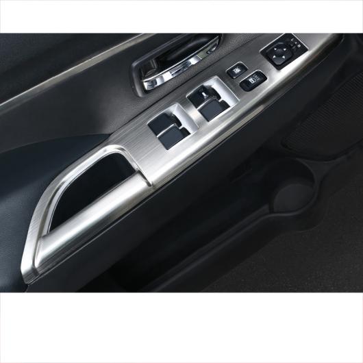 ウインドウ コントロール パネル 適用: 三菱 アウトランダー スポーツ ASX RVR 2011-2019 インテリア 模様 ブラック〜スチール 光沢 シルバー AL-FF-4025 AL