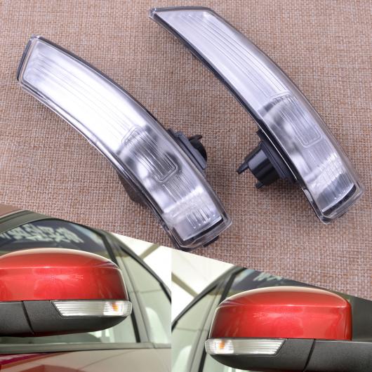 AL 1 ペア 左＆右 ウイング ミラー インジケーター レンズ ターンシグナルライト ランプ カバー NO バルブ 適用: フォード フォーカス 2008-2014 2015 2016 AL-FF-6272