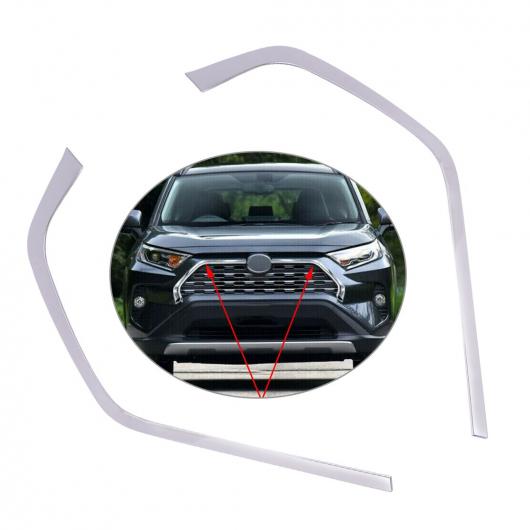 AL 2ピース クローム ステンレス スチール フロント グリル 装飾 カバー トリム ストリップ 適用: トヨタ RAV4 2019 AL-FF-6646