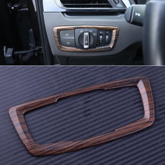 1ピース ABS 木目調 インテリア ヘッドライト スイッチ ボタン カバー トリム フレーム 適用: BMW X1 F48 2016 2017 2018 2019 AL-FF-7134 AL