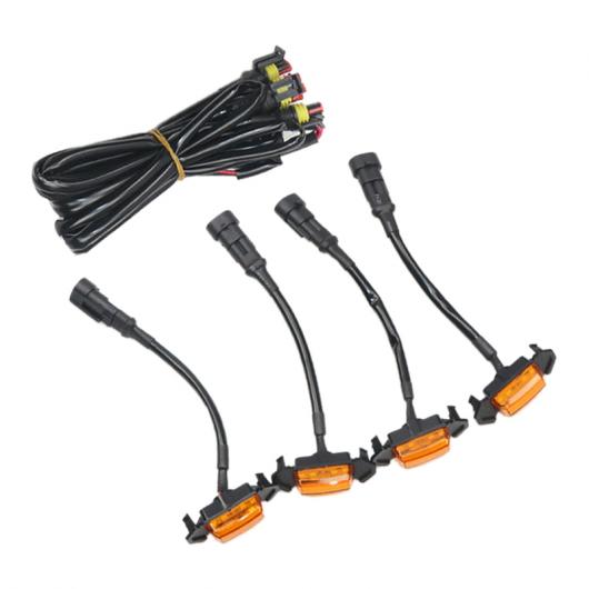 4ピース フロント バンパー グリル LED アンバー ライト ランプ ABS 適用: トヨタ タコマ TRD プロ 2016 2017 2018 2019 AL-FF-7257 AL