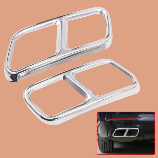 2ピース シルバー ステンレス スチール エキゾースト マフラー テール パイプ カバー トリム 適用: メルセデス ベンツ S R GL クラス W222 W251 X166 AL-FF-7413 AL