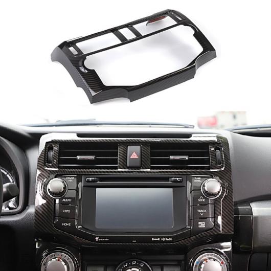 カーボンファイバー ブラック セントラル コントロール パネル GPS ナビゲーション パネル フレーム トリム フレーム 適用: トヨタ フォーランナー 2010-2017 2018 2019 AL-FF-7599 AL