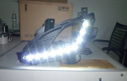 L モデル LED DRL 適用: ヒュンダイ/現代/HYUNDAI エラントラ 2012.2013.2014 フォグ ランプ 高光度 ガイド デイタイムランニングライト