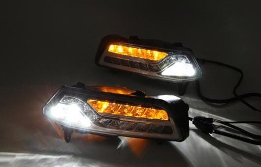 適用: VW フォルクスワーゲン/VOLKSWAGEN ポロ 2015 LED DRL フォグ ランプ デイタイムランニングライト 高光度 ガイド ステアリング AL-