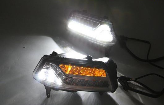 適用: VW フォルクスワーゲン/VOLKSWAGEN ポロ 2015 LED DRL フォグ ランプ デイタイムランニングライト 高光度 ガイド ステアリング AL-