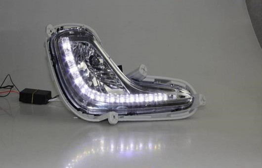 適用: ヒュンダイ/現代/HYUNDAI アクセント LED DRL フォグ ランプ デイタイムランニングライト 高光度 ガイド AL-HH-0668 AL