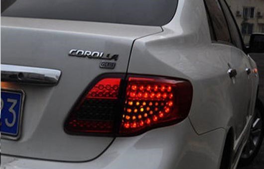 テール ライト 適用: トヨタ カローラ テールライト 2007-2010 LED ランプ リア トランク カバー DRL + シグナル ブレーキ リバース レッ