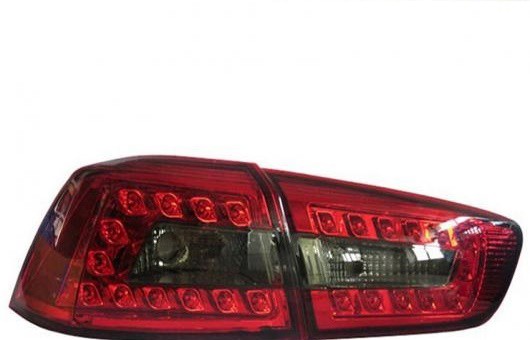 適用: 三菱 ランサー テール ライト 2009-2014 EX LED リア ランプ DRL + ブレーキ パーク シグナル レッド AL-HH-0736 AL