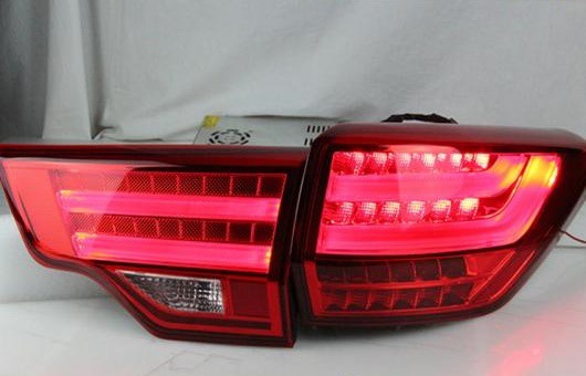 適用: トヨタ ハイランダー テールライト 2015 クルーガー LED テール ランプ リア DRL + ブレーキ パーク シグナル L レッド AL-HH-0777