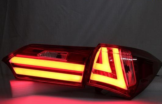 適用: トヨタ カローラ テールライト 2014 LED テール ランプ アルティス リア DRL + ブレーキ パーク シグナル ライト レッド AL-HH-079