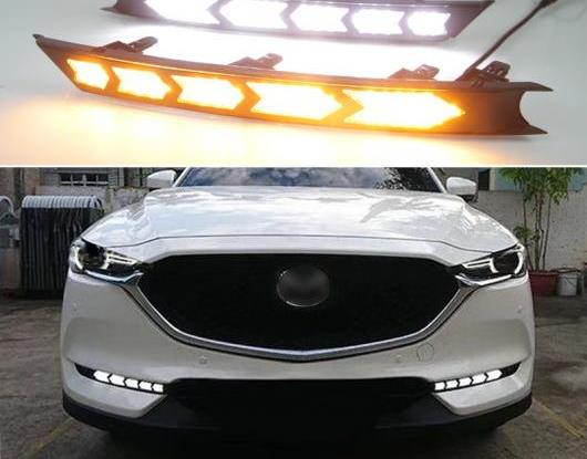 適用: マツダ CX-5 CX5 2017 2018 ダイナミック ターン イエロー シグナル 機能 防水 DRL 12V LED デイタイムランニングライト デイライト AL-HH-1473 AL