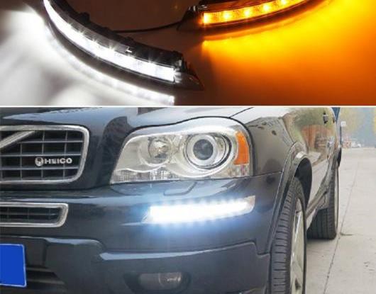 適用: ボルボ/VOLVO XC90 2007-2012 2013 ターン イエロー シグナル リレー 防水 ABS LED DRL 12V LED デイタイムランニングライト デイ