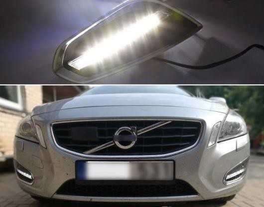 適用: ボルボ/VOLVO S60 V60 2011 2012 2013 ライト オフ スタイル リレー 防水 マット ABS DRL 12V LED デイタイムランニングライト デ