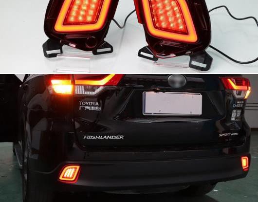 2ピース 適用: トヨタ ハイランダー 2015 2016 2017 2018 マルチファンクション LED リア バンパー ライト フォグランプ ブレーキ ライト