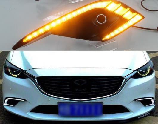 適用: マツダ 6 2017 2018 ダイナミック イエロー ターンシグナル リレー 防水 DRL 12V LED デイタイムランニングライト フォグランプ 装