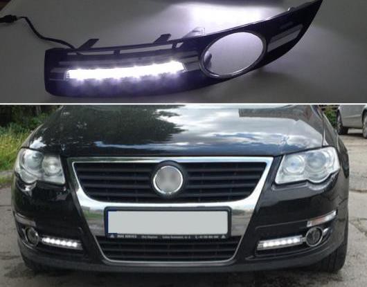 2ピース LED デイタイムランニングライト 適用: フォルクスワーゲン/VOLKSWAGEN パサート B6 2007 2008 2009 防水 ABS カバー 12V LED DR