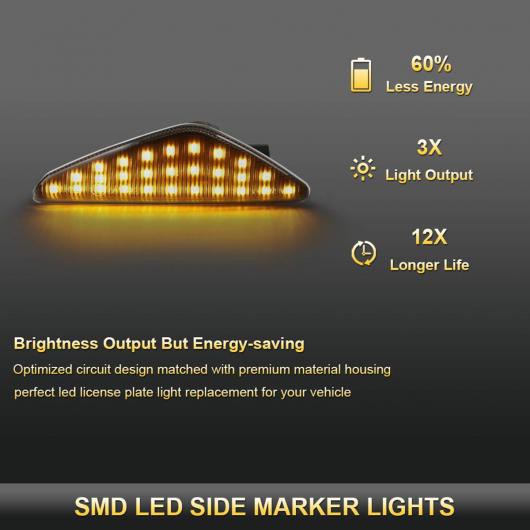 2ピース シーケンシャル ダイナミック フロー LED サイド マーカー ライト ターンシグナル ライト ウインカー 適用: BMW E70 X5 F25 X3 E71 X6 スモーク レンズ・クリア レンズ AL-HH-1615 AL