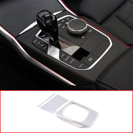 ABS クローム センター コンソール ギア シフト 装飾 パネル カバー トリム 適用: BMW G20 G28 325 3シリーズ 2019 2020 左ハンドル車 シルバー AL-II-0170 AL_3