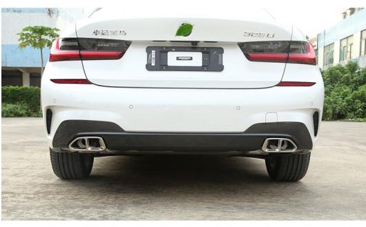 ステンレス スチール エキゾースト パイプ テール スロート トリム 適用: BMW 3シリーズ G20 G28 325 2019 2020 ブラック・シルバー AL-II-0239 AL_3