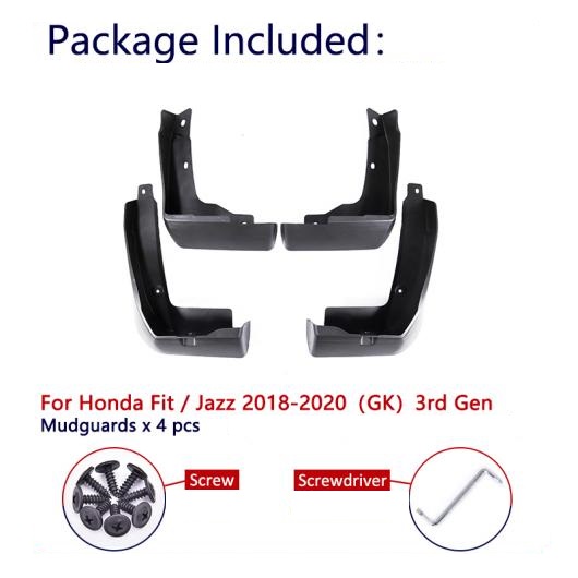 適用: ホンダ フィット ジャズ GK 2018 2019 2020 マッドフラップ マッド フラップ フラップ スプラッシュ ガード マッドガード フェンダー フロント リア 3代目 サイド スカート AL-II-0254 AL_2