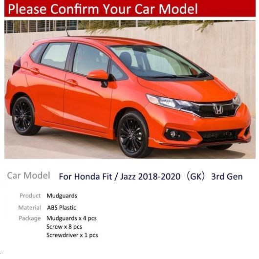 適用: ホンダ フィット ジャズ GK 2018 2019 2020 マッドフラップ マッド フラップ フラップ スプラッシュ ガード マッドガード フェンダー フロント リア 3代目 サイド スカート AL-II-0254 AL_3