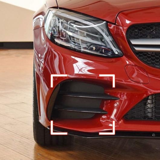 ペア フロント バンパー フォグライト ランプ スプリッタ カナード エア カバー トリム 適用: メルセデスベンツ/MERCEDES BENZ C クラス W205 C180 グロスブラック・カーボン調 AL-II-0256 AL_3