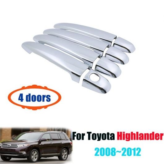 AL 適用: トヨタ ハイランダー クルーガー XU40 2008~2012 クローム ドア ハンドル カバー ステッカー トリム セット 2009 2010 2011 4 ボタン 4ドア〜4ドアボタンなし AL-II-0893