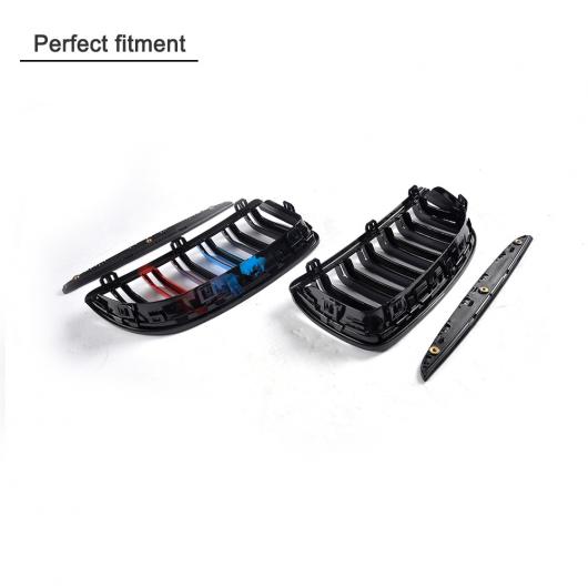 ABS フロント バンパー グリル カバー トリム アクセサリー 適用: BMW 3シリーズ E90 320i 323i 325i 328i 330i 335i セダン 4ドア 05-12 光沢 ブラック 09-12 AL-II-0956 AL_4