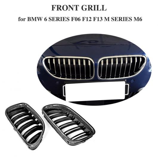 カーボンファイバー フロント バンパー グリル カバー トリム 適用: BMW 6シリーズ F06 F12 F13 2ドア 2012-2013 M6 650i Mスポーツ コンバーチブル AL-II-0979 AL 45,299円