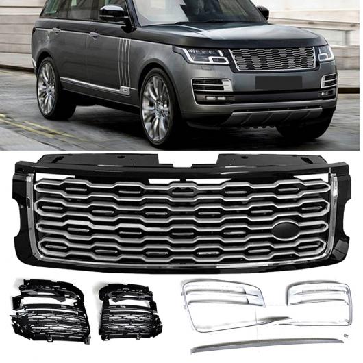 6 ピース フロント グリル メッシュ グリル 適用: ランドローバー/LAND ローバー/ROVER レンジ ローバー/ROVER SV Autobiography SVA 2018 2019 フロント メッシュ 吹き出し口 ブラック・シルバー AL-II-1042 AL