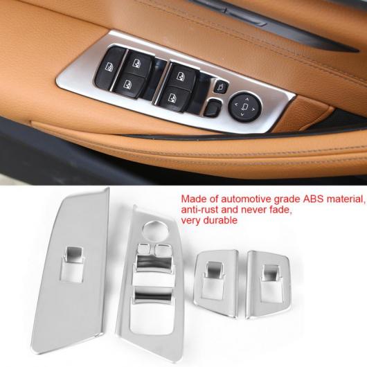 4ピース ウインドウ スイッチ リフト ボタン フレーム カバー トリム 適用: BMW 5シリーズ G30 2017 2018 インテリア アクセサリー スタイル 2 AL-II-1098 AL_4
