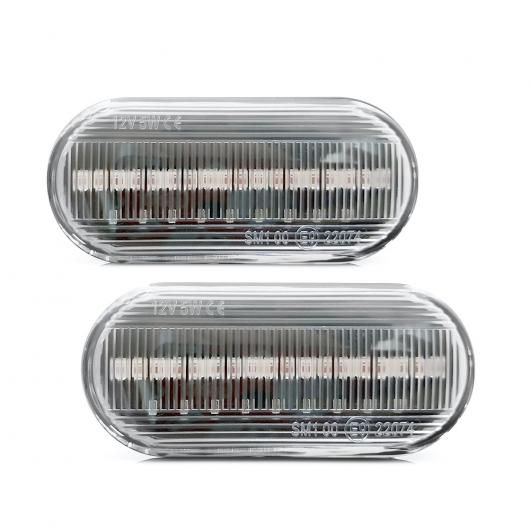 2ピース LED ダイナミック サイド マーカー ウインカー 適用: フォルクスワーゲン/VOLKSWAGEN VW ボーラ ゴルフ 3 4 パサート 3BG ポロ SB6 シーケンシャル ライト スモーク シェル AL-II-1756 AL_3