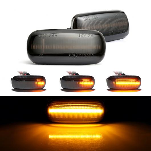 AL 2ピース LED ダイナミック サイド マーカー ライト ウインカー シーケンシャル 適用: アウディ/AUDI A3 S3 8P A4 B6 B8 B7 S4 RS4 A6 S6 C5 スモーク シェル・クリア シェル AL-II-1769