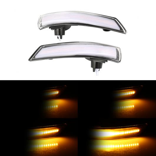 2ピース 適用: フォード/FORD フォーカス ハッチバック 2012-2018 ダイナミック ウインカー LED サイド ウイング バックミラー ミラー インジケーター リピーター ライト ブラック・ホワイト AL-II-1813 AL