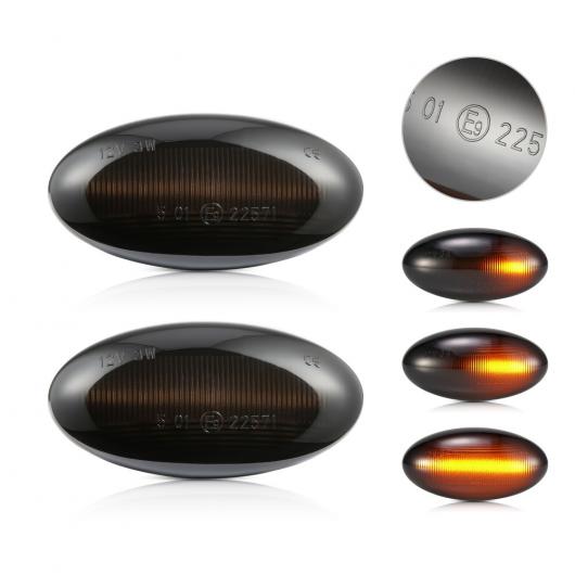 2ピース LED ダイナミック ウインカー サイド マーカー ライト シーケンシャル 適用: プジョー/PEUGEOT 307 206 207 407 107 607 クリア シェル・スモーク シェル AL-II-1880 AL