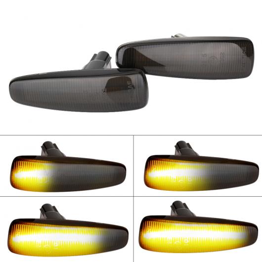 2ピース アンバー ダイナミック LED フェンダー サイド マーカー ウインカー イエロー 8351A001 適用: ミツビシ ランサー EVO X スモーク ライト AL-II-1936 AL