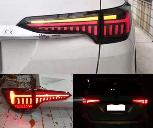 適用: トヨタ フォーチュナ テール ライト 2016 2017 2018 2019 ダイナミック シグナル ランプ LED テールライト DRL アクセサリー レッド カバー・ブラック カバー AL-II-1945 AL