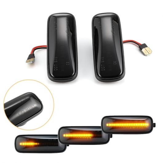 2ピース ダイナミック LED サイド マーカー ウインカー フロー ウォーター ランプ 適用: ホンダ シビック 1995-1999 BALLADE ハッチバック セダン ブラック・クリア AL-II-2025 AL
