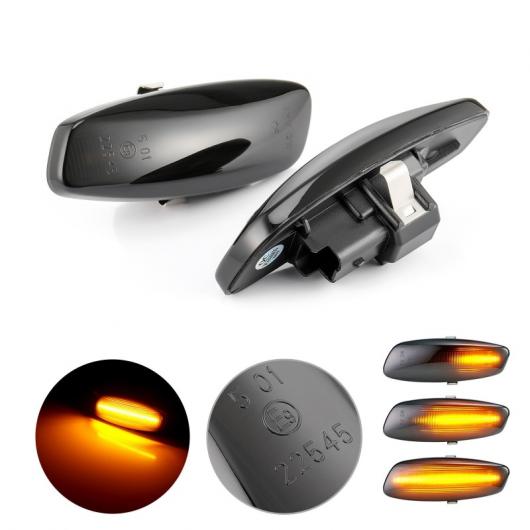 2ピース ダイナミック LED ウインカー サイド マーカー ライト 適用: プジョー/PEUGEOT 207 308 3008 5008 RCZ パートナー シーケンシャル ブラック・シーケンシャル クリア AL-II-2066 ALの通販は