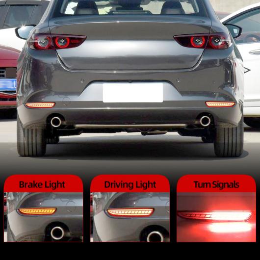 2ピース 適用: マツダ 3 MAZDA3 アクセラ 2019 2020 リア フォグランプ LED バンパー ブレーキ ライト ダイナミック ウインカー リフレクター 3 ファンクション AL-II-2069 AL 13,230円