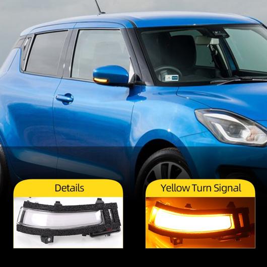 2ピース 適用: スズキ スイフト 2018 2019 2020 ダイナミック LED ウインカー サイド ウイング バックミラー ミラー シーケンシャル ランプ AL-II-2081 AL