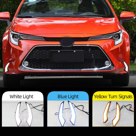 2ピース DRL ランプ 適用: トヨタ カローラ L/LE/XLE US 2019 2020 ダイナミック イエロー ウインカー 防水 LED デイタイムランニングライト ホワイト イエロー AL-II-2092 AL