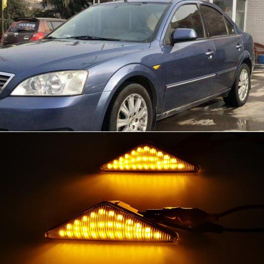 2ピース LED ダイナミック サイド マーカー ウインカー シーケンシャル ライト 適用: フォード/FORD モンデオ 2000-2007 MK3 フォーカス MK1 クリア シェル・スモーク シェル シーケンシャル AL-II-2111 AL