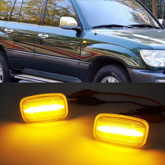 2ピース 適用: トヨタ ランドクルーザー 70 80 100シリーズ ダイナミック LED サイド マーカー フェンダー ライト フロー ウインカー クリア シェル・スモーク シェル シーケンシャル AL-II-2151 ALの通販は