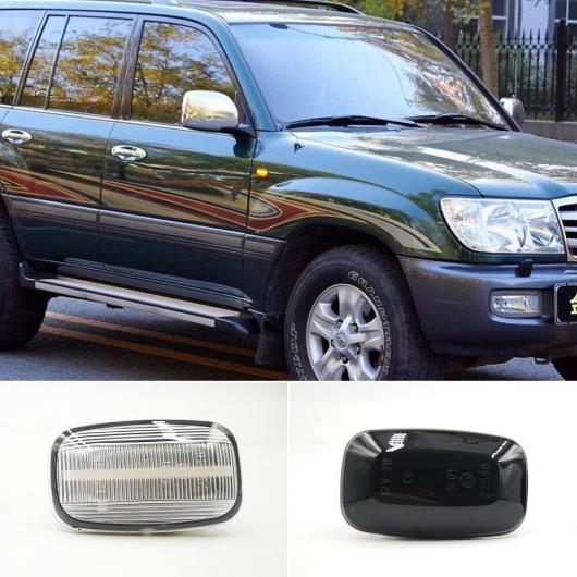 2ピース 適用: トヨタ ランドクルーザー 70 80 100シリーズ ダイナミック LED サイド マーカー フェンダー ライト フロー ウインカー クリア シェル・スモーク シェル シーケンシャル AL-II-2151 AL_2
